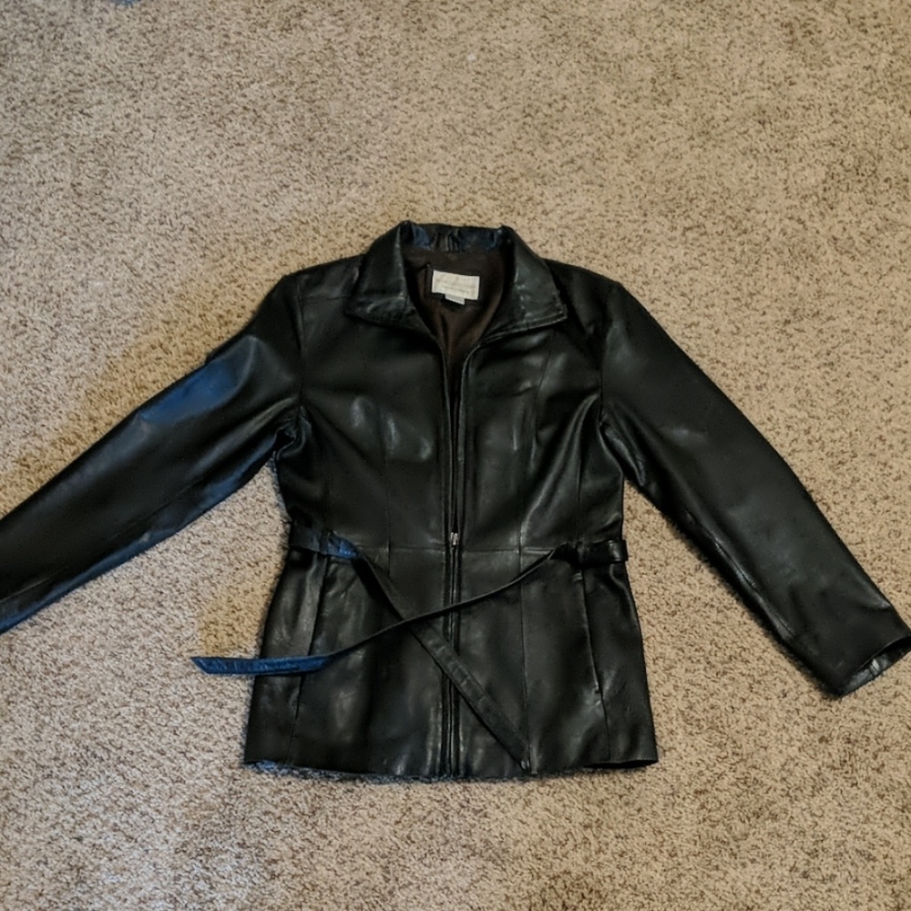 Worthington Genuine Lambskin Jacket Leather Black